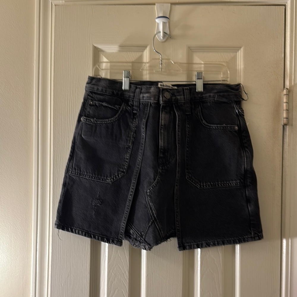 Black Denim High-Waisted We the free mini skirt